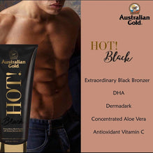 Load image into Gallery viewer, Australian Gold - HOT! BLACK (Tan Accelerator with extra dark bronzers + Mosituriser) (250 ml)