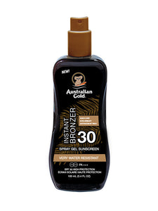 Australian Gold - Spray Gel SPF 30 Sunscreen with Instant Bronzer Mini Travel Size (100 ml)