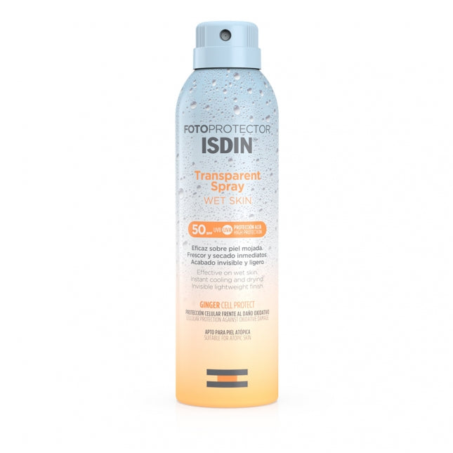 Fotoprotector ISDIN Transparent Spray Wet Skin SPF 50 (Body Sunscreen) (250ml)